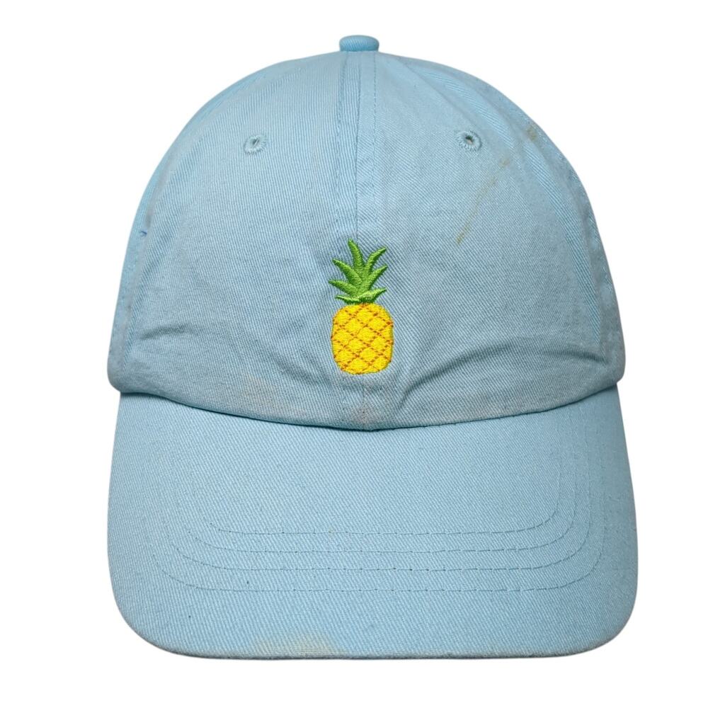 Pineapple Strapback Baseball Cap Blue One Size Ad… - image 1